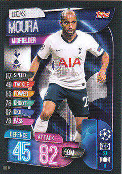 Lucas Moura Tottenham Hotspur 2019/20 Topps Match Attax CL #TOT8